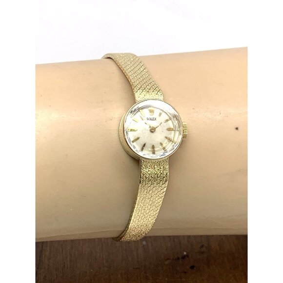 Rolex Women's Watch Vintage Cocktail 14k Yellow Gold 282 Manual Wind Petite 15mm - Picture 11 of 14